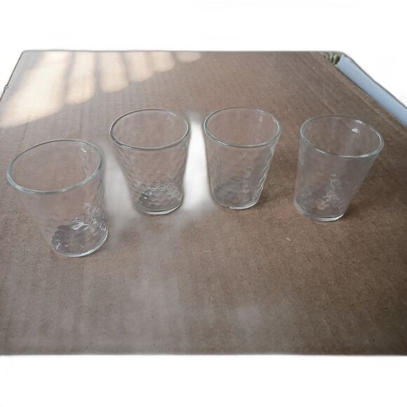 Set of 4 Optic Glass Shot Glasses - Picture 1 of 4